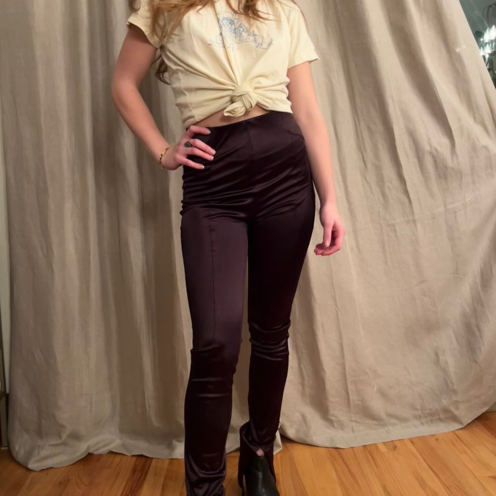 Zara Chocolaate Brown High Rise Flare Legging